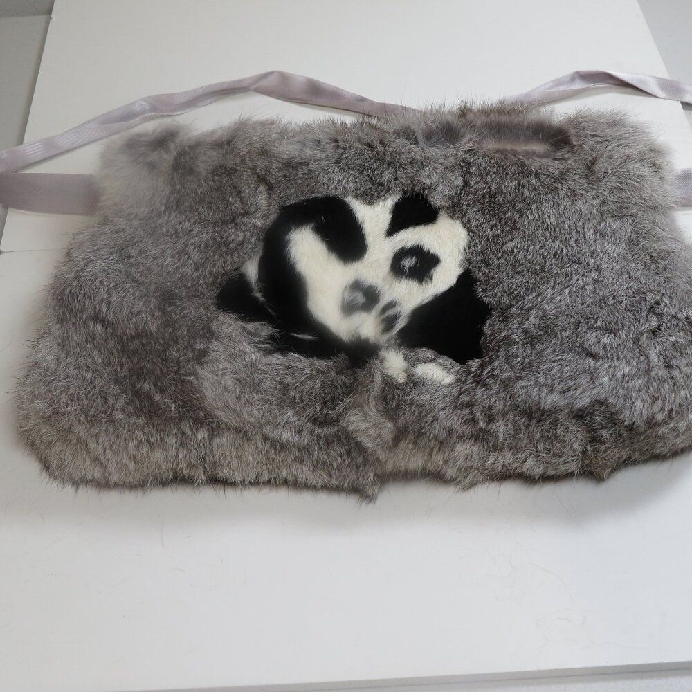 Genuine  Fur exclusive Hand Made Panda Bag Rare Piece